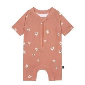 Modern Moments Gerber Baby Girl Rash Guard Swimsuit 6 9 Months One Piece UPF 50